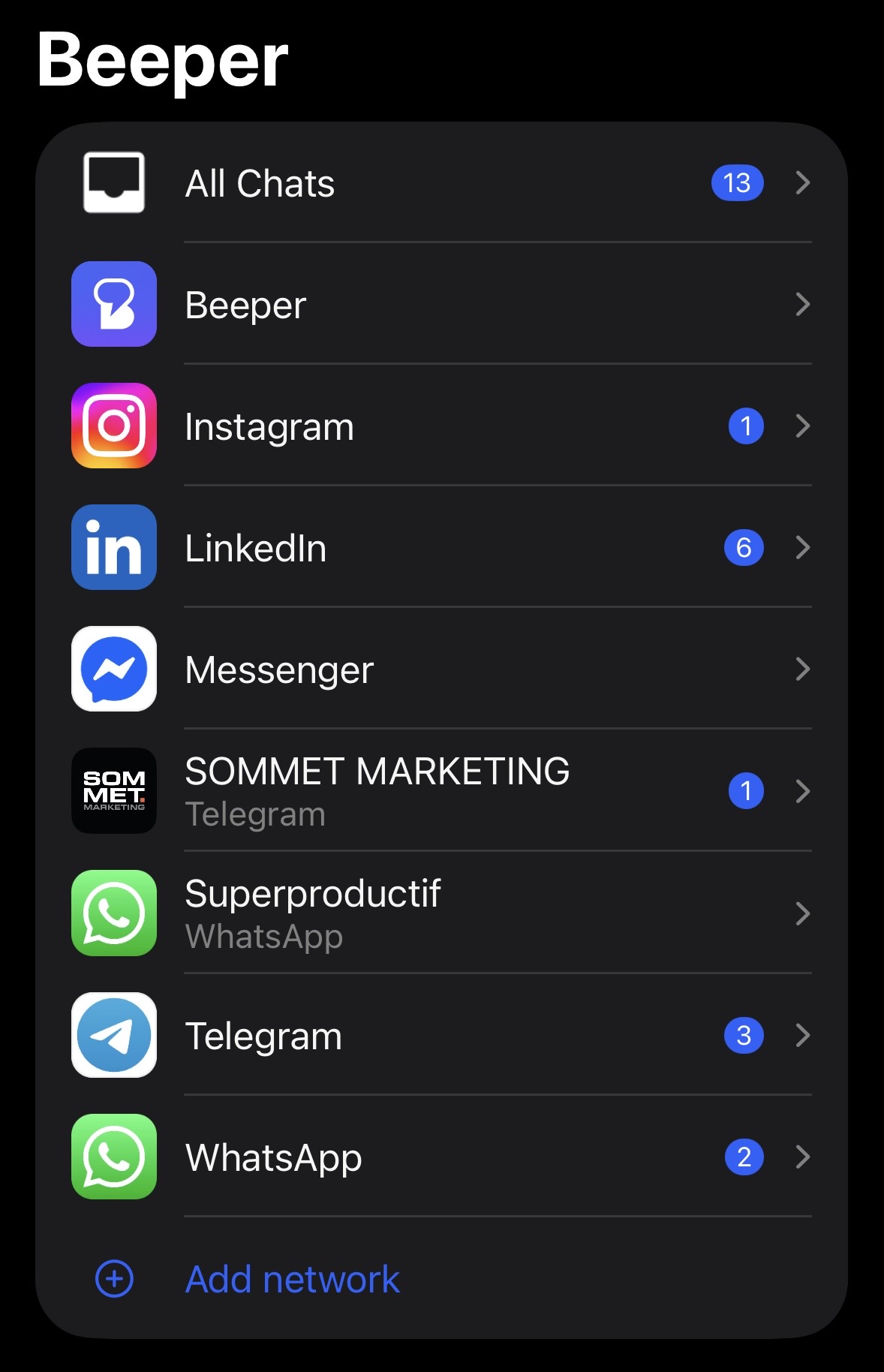 Beeper outil de centralisation de messages / DM